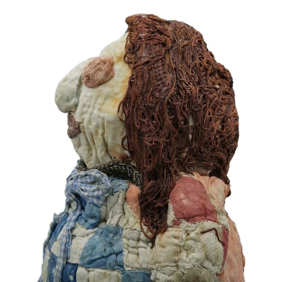 Vintage Rare Signed Thomas Miller Hand made Quilt Mache Lady Folk Art Sculpture - Picture 6 of 13